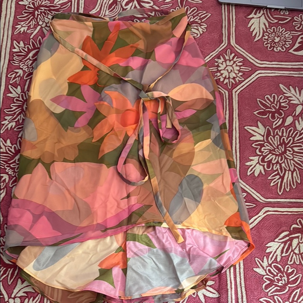 Floral Wrap Skirt - Multicolor